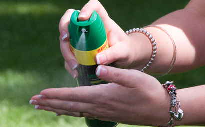 Apply EPA registered insect repellant