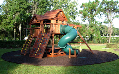 Keep playgrounds, decks and patios away from trees